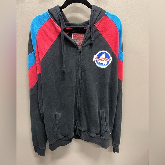 Burton Other - vintage Burton Black Hoodie with Red and Blue Logo
